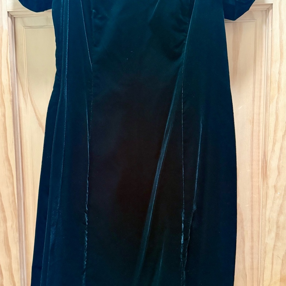 Steppin' Out Green/Black Velvet Dress